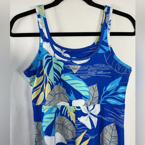 Columbia Blue Floral Sleeveless Swim Dress - Picture 4 of 5